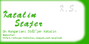 katalin stajer business card